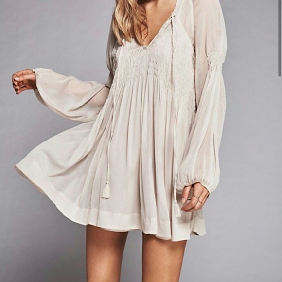 Free People Lini Smocked Mini babydoll tunic dress - Picture 2 of 8